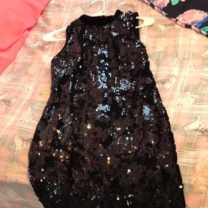 Sequence black dress tight